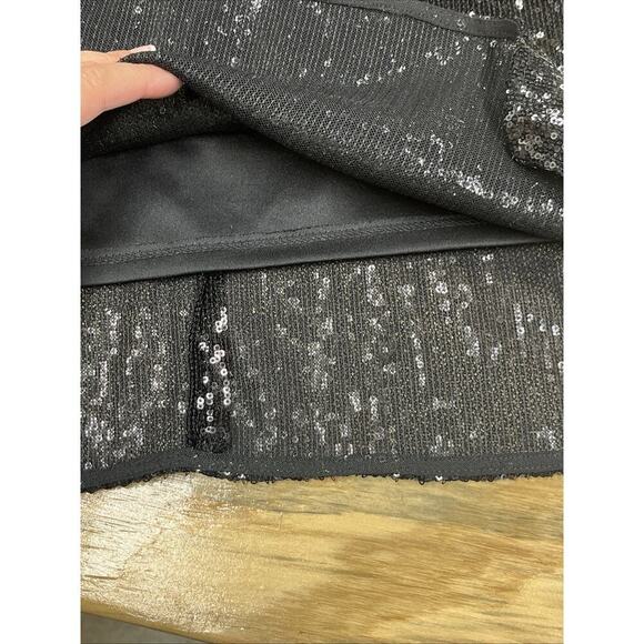 Bebe Sequin Mini Dress Black Size 4 Party Occasion Bodycon Club - Picture 8 of 14